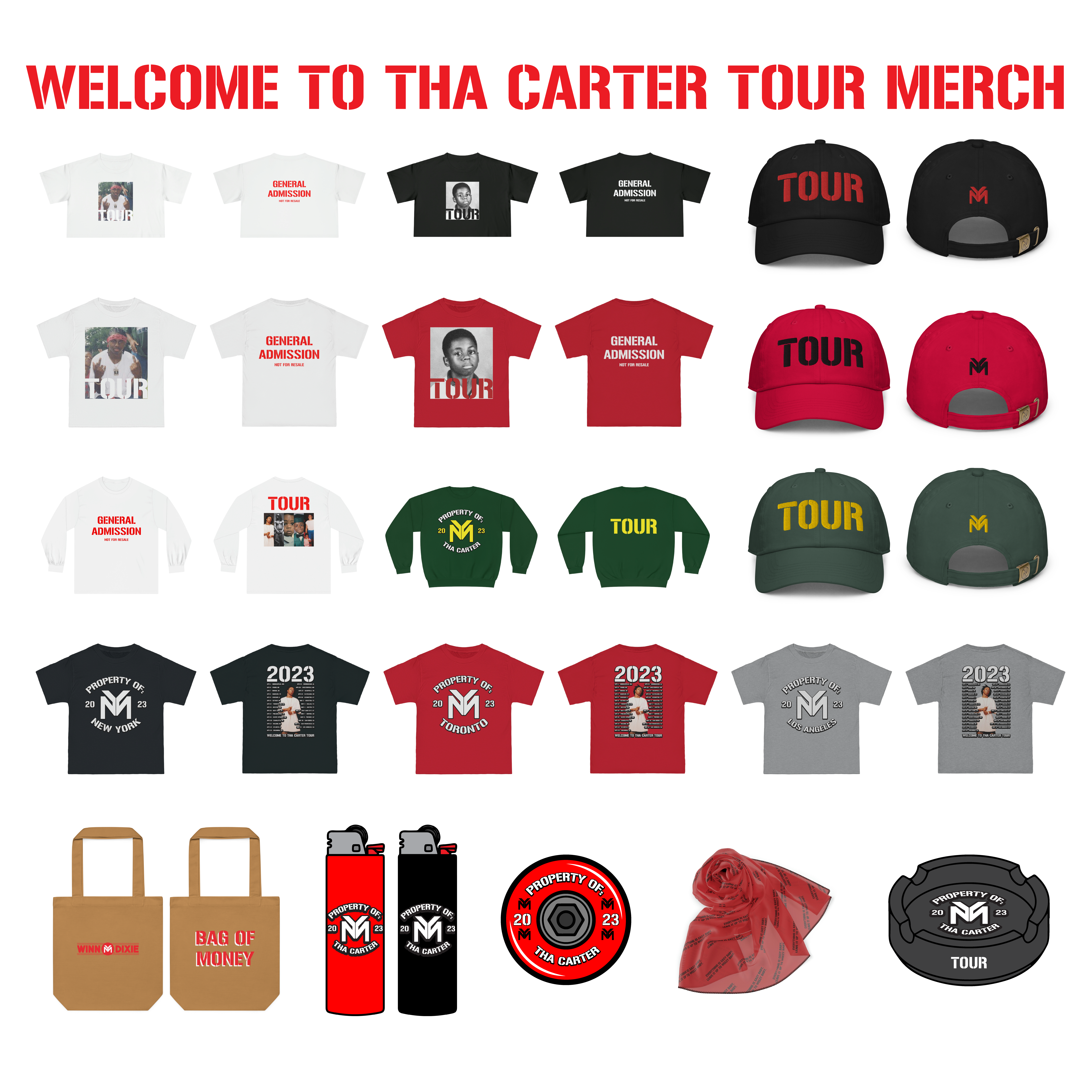 Tha Carter Tour 2023 merchandise system